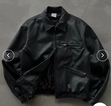 wish for ever 가죽 빈티지 라이크 숏 블루종