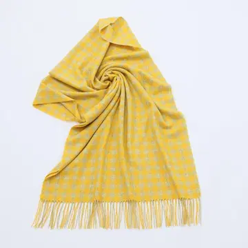 티에두르 내몽골산 알바스 캐시미어 100% 체크 무늬 스톨