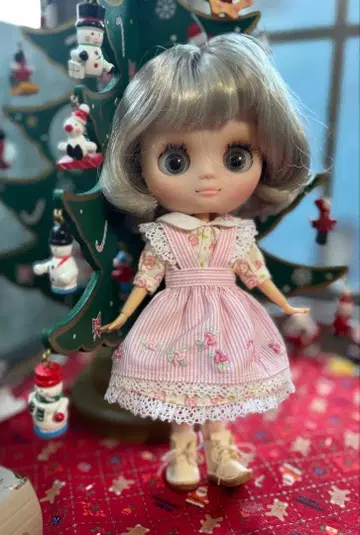 미디 사이즈 에이프런 드레스 세트 천연 가죽 부츠 포함