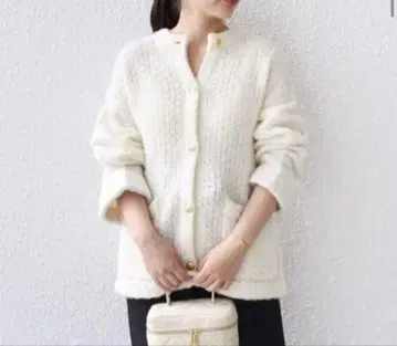 ships 트위드 니트 가디건