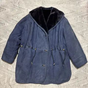 [이탈리아제 Stephen] 블루 무스탕 코트 퍼 포함