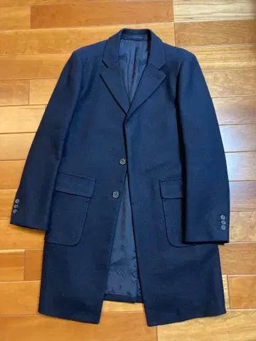 새상품급 고품질 niuhans 뉴앙스 체스터 코트 네이비 2