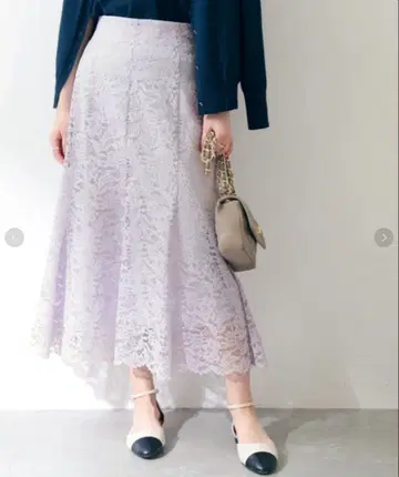LA TOTALITE 레이스 플레어 스커트