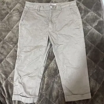 베이지 크롭 팬츠 코튼 혼방