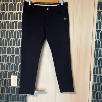 레자렉션 속기모 네이비 스트레치 골프 팬츠