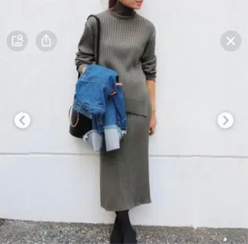 IENA 리브 원피스 그레이