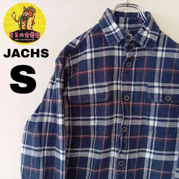 USA 구제 의류 JACHS 플란넬 셔츠 S 네이비 화이트 체크