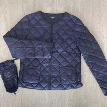 UNIQLO 울트라 라이트 다운 노카라 퀼팅 자켓 S 네이비
