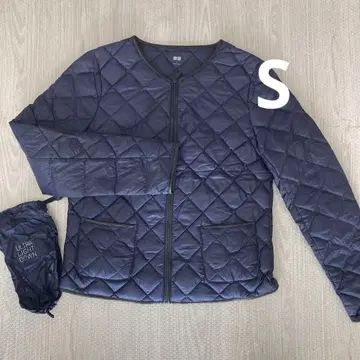 UNIQLO 울트라 라이트 다운 노카라 퀼팅 자켓 S 네이비