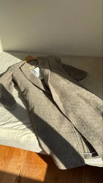 45rpm 45R 헤링본 무늬 베이지 롱 코트