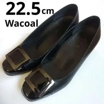 와코루 서세스워크 블랙 펌프스 22.5cm 3E 힐 4cm