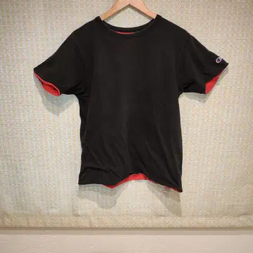 90s 챔피언 리버서블 티셔츠 M 블랙/레드