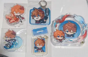 원신 타르탈리아 아크릴 스탠드 아크릴 키링 캔뱃지 세트