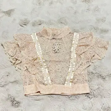 Verybrain 레이스 블라우스 베이지