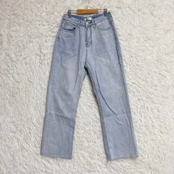 [ girly dou ] 와이드 데님 팬츠 청바지 라이트 블루