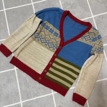 [ F ] 컬러풀 니트 가디건 긴팔