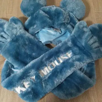 디즈니 미키 팬캡 머플러 파랑 블루