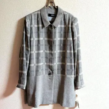 미사용 angelica 자켓 아우터 그레이 격자 무늬 M 사이즈