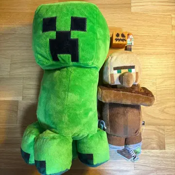 Minecraft 크리퍼와 주민 봉제 인형 세트