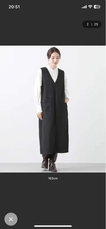 블랙 슬리브리스 롱 원피스