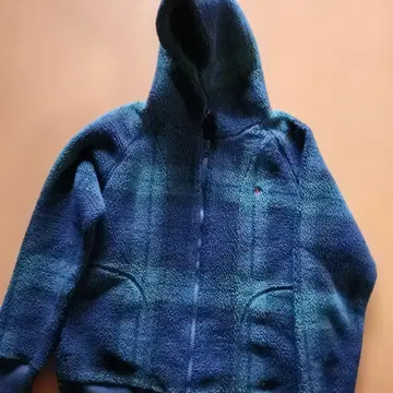 플리스 자켓 후드 부착 블루 계열
