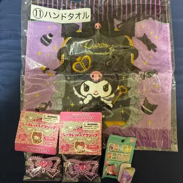 쿠로미 시크릿 헤어 클립 갸루 고양이 핸드 타월 메탈릭