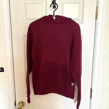 레어 90s Russel Athletic 후디 무지 맨투맨 크림슨