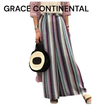 [ 새상품급 ] 웨이브 스트라이프 프린트 팬츠 그레이스 콘티넨탈