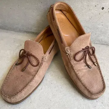 ZARA 베이지 스웨이드 모카신 신발 데크 슈즈