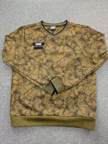 PUMA 골프 가을/겨울 제품 마블 무늬 V넥 웨어