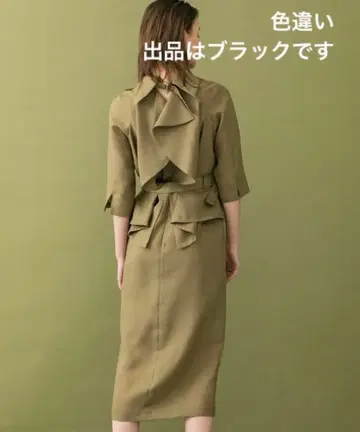 UNITED TOKYO 원피스 백 프릴 블랙 M 새상품급