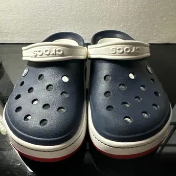 Crocs 네이비/화이트 클로그 샌들 M7W9 25CM