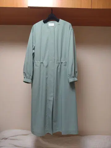 그린 레이블 릴랙싱 롱 코트 민트 그린