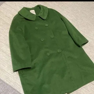 샹브르 드 샹 카라 부착 코트 그린