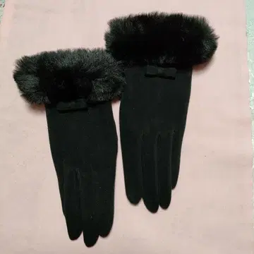 12) 블랙 퍼 안감 겨울용 장갑