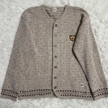 [레어] PAPAS 파파스 가디건 은색 버튼 엠블럼 M 베이지