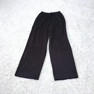 엘마르 새틴 이지 와이드 팬츠 ONE 사이즈 허리밴딩 끈 있음 블랙