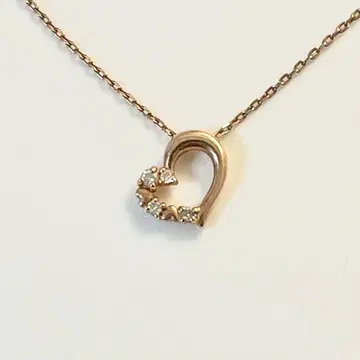 THE KISS 목걸이 하트 다이아몬드 10금 핑크 골드