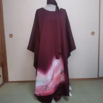 실크 호몬기 기모노 리메이크 튜닉 원피스 세미 오더