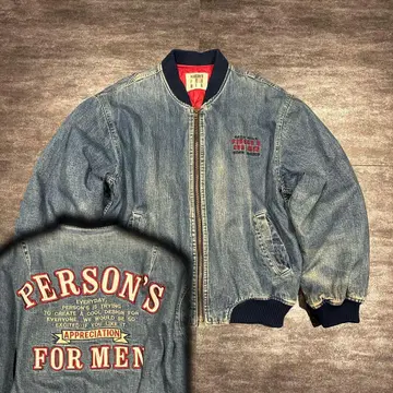 90s' PERSON'S FOR MEN 데님 바시티 자켓 일본제