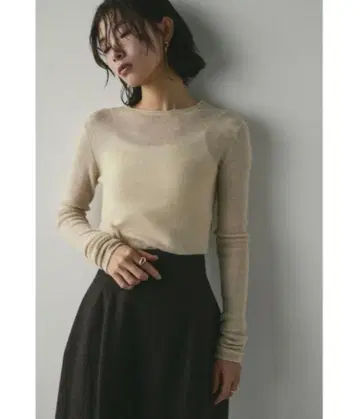 롱 슬리브 소프트 니트 아이보리 STYLEMIXER