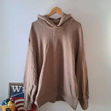 [UNIQLO] 베이지 후드 부착 후드티 4XL
