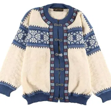 구제 NORDSTRIKK 노르딕 무늬 울 티롤리안 가디건