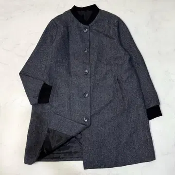 fall-in&co 울 헤링본 원단 블루종 코트 블랙
