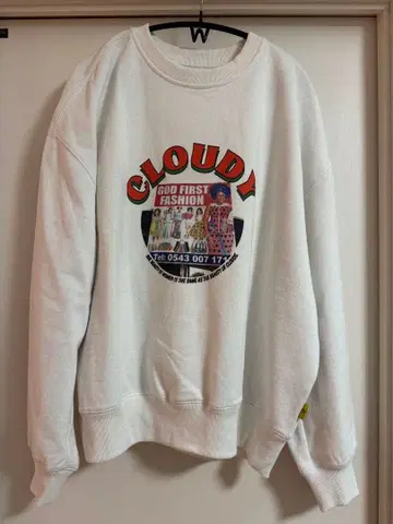 미사용품 레어 CLOUDY 그래픽 프린트 맨투맨 L