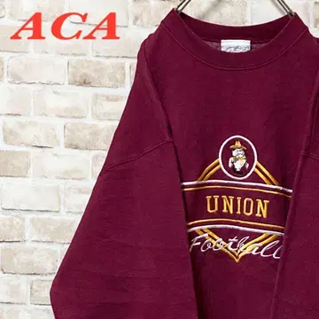 [레어] ACA 맨투맨 빅 로고 자수 USA제 레드 XL