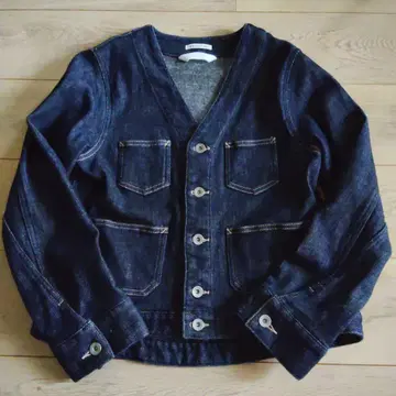 denicher 다크 데님 V넥 데님 자켓