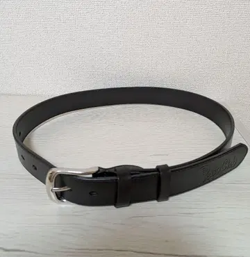 Peco Club 로고 가죽 벨트 블랙 천연 가죽