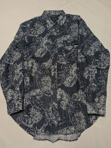 Pringle 프링글 린넨 혼방 올 패턴 셔츠 페이즐리 손그림풍