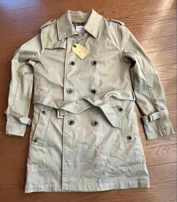 베이지 트렌치코트 더블 브레스트 S